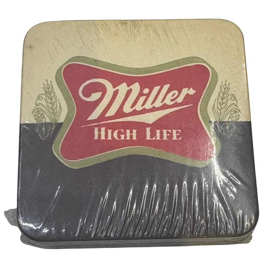 Vintage Miller High Life Beer Coasters 20 Pack Sealed New Old Stock